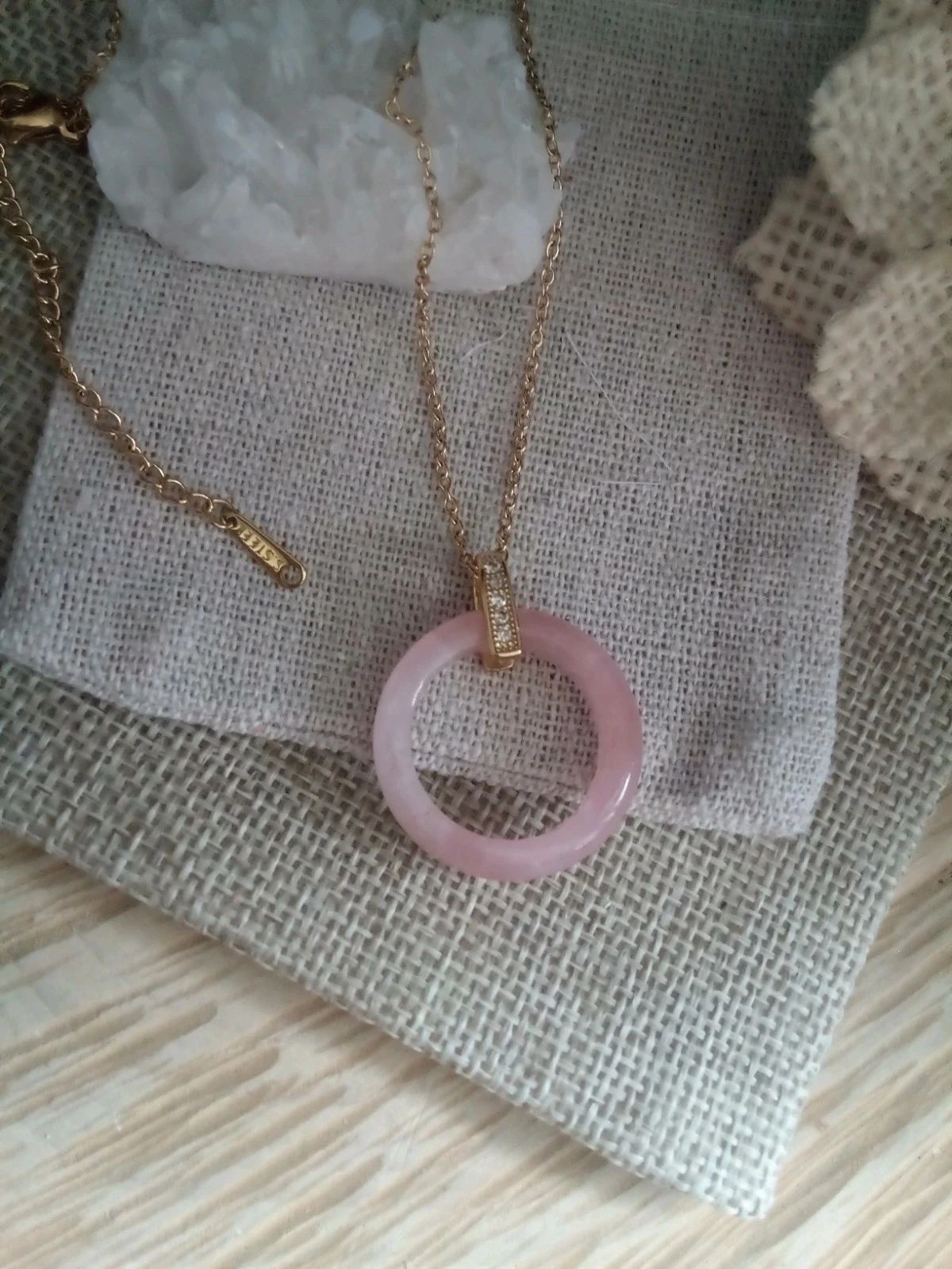Colar de anel de quartzo rosa – photo 4